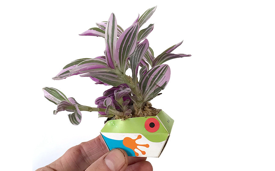 Origami plant pot